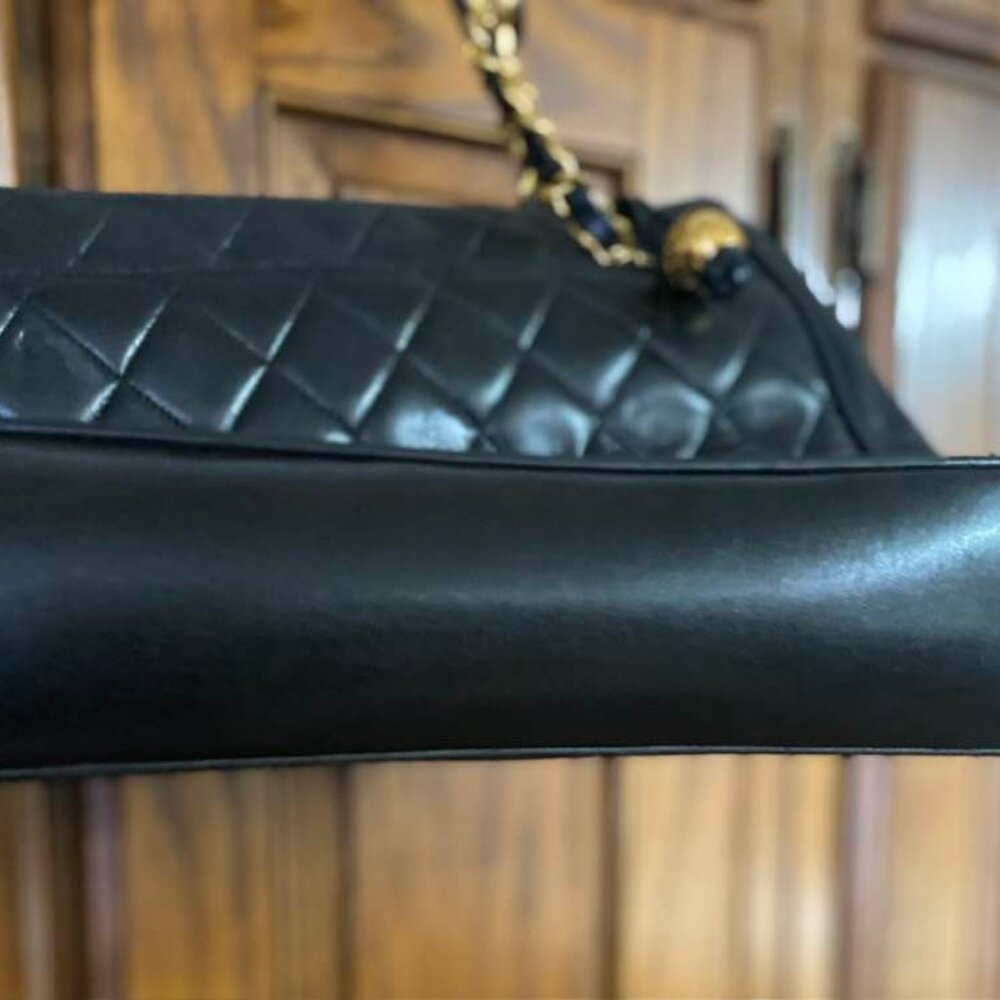 EXCELLENT CONDITION! VINTAGE CHANEL TIMELESS LAMBSKIN LEATHER LARGE TOTE - Picture 9 of 15